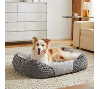 Heymamba Large Dog Bed with Zipper to Easily Remove the Cover, Dog Beds with 1.8KG Particle Memory Sponge to Support Joint, XL Dog Beds Large for Hound/Border Collie/Golden Retriever, 78x63x23cm