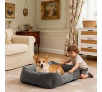Heymamba Small Dog Beds and 17CM High Puppy Bed&Appearance with Anti Bite Line Arrangement Design, Dog Cat Bed with Cool Suede Fabric Inside Small Pet Sofa Bed for French Bulldog/Corgi, 53x50x17cm