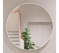 Heymirro Large Round Mirror 36 Inch Circle Mirrors with Silver Aluminum Alloy Matte Framed,Wall Mirror for Bathroom,Bedroom,Vanity,Entryway Hall,Living Room