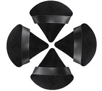 HEYMKGO Powder Puff, 4pcs Triangle Powder Puffs for Pressed Powder, Velvet Setting Makeup Puff Powder Sponge with Strap, Reusable Wet Dry Dual-use Face Make Up Cosmetics Cleansing Beauty Make-up Puff
