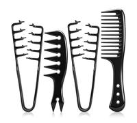 HEYMKGO Texture Comb Men, Wide Tooth Comb for Curls, 4Pcs Mens Styling Comb - Heat Resistant & Anti-Static Volumizing Tool for Men & Women, Ideal for Detangling Wet Hair, Defining Curls and Salon Use