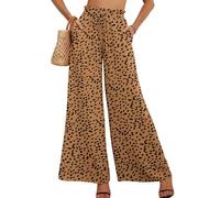 Heymoments Women's Casual Palazzo Trousers with Pockets, Patterned, S
