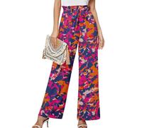 Heymoments Women's Wide Leg Dress Pants with Pockets Rosy Clouds X-Large Lightweight High Waisted Tie Knot Paperbag Dressy Palazzo Loose Paper Bag Comfy Business Casual Work Flowy Trousers