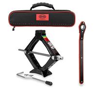 HEYNER® Car jack scissor jack with ratchet extension crank and rubber pad 0.8t incl. bag