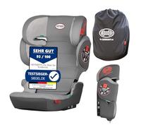 HEYNER Foldable Child Seat with Isofix, Car Seat for Children from 100-150 cm, 14-Way Adjustable Headrest, Grey