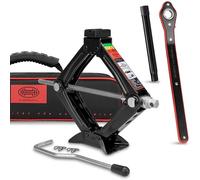 HEYNER® Scissor Jack 1t Trolley Jack with Bag I 17 mm Ratchet I Crank and Rubber Pad I Lifting Height: 98-442 mm Scissor Jack Tool Car Jack