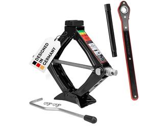 HEYNER Scissor Jack Trolley with Crank and Rubber Pad 1t For Trailers/Cars - With Bag 347100