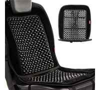 HEYNER SoftVelvet Car Seat Cover Wooden Cushion Beaded Beads Massage Ventilation Taxi Van Black H709100