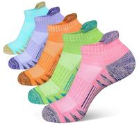 Heyoboy Ankle Socks Womens Anti-blister Cushioned Athletic Running Socks, Wicking Anti-odor Low Cut Socks 5 Pairs, Multicolor (5 Pairs), 5-9