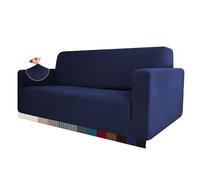 HEYOMART High Stretch Sofa Cover 1 2 3 4 Seater Couch Cover for Living Room Jacquard Knitted Thick Sofa Slipcovers for Dogs Pets Cats Furniture Protector (1 Seater, Blue)
