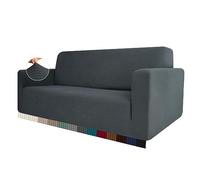 HEYOMART High Stretch Sofa Cover 1 2 3 4 Seater Couch Cover for Living Room Jacquard Knitted Thick Sofa Slipcovers for Dogs Pets Cats Furniture Protector (2 Seater, Dark Grey)