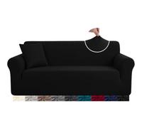 HEYOMART High Stretch Sofa Cover Black 3 Seater Elastic Couch Slipcover