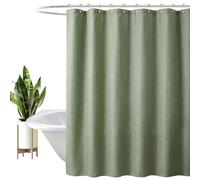 HEYOMART Shower Curtain Heavy Duty Polyester Fabric Waterproof Shower Curtain Liner, 3D Digital Painting Pattern for Shower Stall, Bathroom Curtains with 12 PCS Hooks (180x180cm, Green Waffle)
