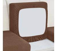 HEYOMART Sofa Seat Cushion Cover, Sofa Couch Cushion Furniture Protector, Universal Non-Slip Sofa Slipcover Replacement with Elastic Bottom Spandex Jacquard Fabric Small Checks (3 Seater, Brown)