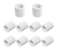 Heyous 10PCS 3/4 Inch White Tube Connector Adapters Sprinkler Fitting PVC Double Female Full Threaded Coupler for Irrigation and Cold Water Supply Line