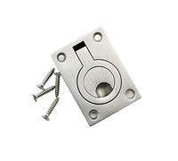 heyous 1pc 2.5x1.8 inch/62x44mm Hidden Recessed Furniture Handle Stainless Steel Square Flush Pull Ring Handles for Door Drawer Cupboard Cabinet Marine Boat Deck Hatch