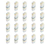heyous 20PCS 4 Inch Paint Roller Brush Yellow and Blue Stripe Cotton Thread Thumb Roll Holder for Decorative Lines Door Cabinet Furniture