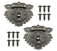 Heyous 2PCS 86MMx76MM Bronze Toggle Latch Lock Metal Bolt Lock Latch Zinc Alloy Hasp Lock Suitable for Cabinet and Chest and Chest of Drawer