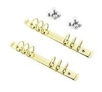 heyous 2pcs A5 Notebook 6-Hole Ring Binder Mechanisms 3cm Diameter Gold Color Metal Clip Ring Binder DIY Fill Paper Storage Folder Accessories