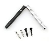 heyous 2pcs String Retainer Bars Tension Bars with Mounting Screws For Electric Guitar Guitar Parts & Accessories (1 x Black + 1 x Silver)