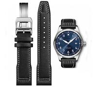 HEYOZURY IWC Watch Strap 20 mm 21 mm, Leather Strap for IWC Watches Replacement in High Quality Soft Leather from IWC Series - Pilot with Original Strap, 20mm