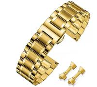 HEYOZURY Metal Watch Band Stainless Steel 16mm 18mm 19mm 20mm 21mm 22mm 24mm Watch Strap Bracele Replacement Bands, Gold, 22 mm, Modern