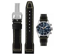 HEYOZURY Nylon Canvas Leather Watch Band, 21mm, for IWC Portugiser & Portofino Series, Original Wristband, Black