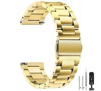 HEYOZURY Stainless Steel Watch Strap Metal Quick Release 16 mm 18 mm 20 mm 22 mm 24 mm Brushed Solid Stainless Steel Replacement Strap for Women's Watch and Smartwatches Metal Strap, Black, Silver