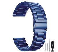 HEYOZURY Stainless Steel Watch Strap Metal Quick Release 16 mm 18 mm 20 mm 22 mm 24 mm Brushed Solid Stainless Steel Replacement Strap for Women's Watch and Smartwatches Metal Strap, Black, Silver