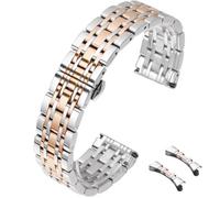 HEYOZURY Stainless Steel Watch Straps Metal Watch Strap with Straight and Curved End 12 mm 14 mm 16 mm 18 mm 19 mm 20 mm 21 mm 22 mm Metal Replacement Strap Bracelets Stainless Steel Bracelet for Men