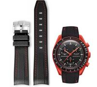 HEYOZURY Watch Bands for Omega X Swatch Moonswatch Watch 20mm Curved Rubber Strap Silicone Watch Band Men Women Replacement Bracelet Omega MoonSwatch Speedmaster No Gap Strap