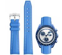 HEYOZURY Watch Bands for Omega X Swatch Moonswatch Watch 20mm Curved Rubber Strap Silicone Watch Band Men Women Replacement Bracelet Omega MoonSwatch Speedmaster No Gap Strap