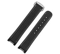 HEYOZURY Watch Straps for Omega 20mm Silicone Black Men's with Stainless Steel Folding Clasp Wriststraps Replacement Watch Straps Original for Omega SEAMASTER Planet Oceanm