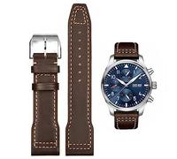 HEYOZURY Watch Straps, Genuine Leather Strap for Watches, Pilot Leather Replacement Strap 20 mm 21 mm for IWC