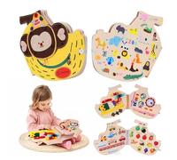 Heypappy Busy Board Montessori Toys, Educational Busy Book Learning Sensory Toys for Toddlers with Fine Motor Skills, Busy Book Toys Gifts, Monkey Shape