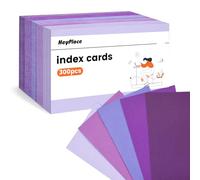 HEYPLACE Purple 3x5 Index Cards, Blank Flash Cards, Blank Heavyweight Study FlashCard for School Learning Office College Supplies, 300 PCS, 5 Purple Colors Notecards