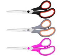HeyPX 8.5" Multipurpose Scissors, Fabric Scissors with Ultra Sharp Stainless Steel Blades and Comfort Grip Handles, Sturdy for Office, Craft, 3 Pack