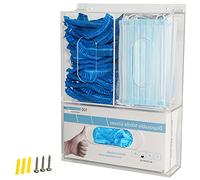 Heyrelda Disposable Glove Storage Box Mask Dispenser Holder Triple Glove Rack Hairnet Tissue Napkin Acrylic Dispenser with Lid for Wall Mount Organizer for Food Service, Lab, Medical Office, Clear