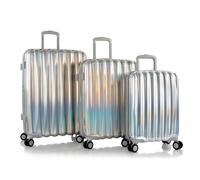 Heys Astro 4 wheels Suitcase set 3-piece with expansion pleat silver colored