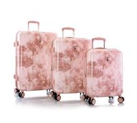 Heys Black Camo 4 wheels Suitcase set 3-piece with expansion pleat pink