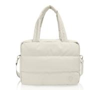 HEYS Travel Bag Shoulder Bag with Laptop Compartment The Puffer Personal Bag White Creme-White