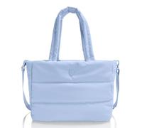 HEYS Travel Bag Shoulder Bag with Laptop Compartment The Puffer Travel Tote Blue Light Blue
