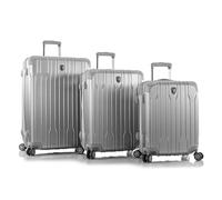 Heys Xtrak 4 wheels Suitcase set 3-piece with expansion pleat silver colored