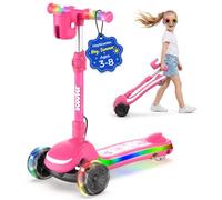 HeyScooter B/K Series Kid Electric Scooter,2/3 Wheel Foldable E Scooter Kid | Age 3-14丨FullBody LED Light丨5kg Lightweight丨Adjustable Height丨5.5" Solid Tyre丨100W Motor丨10km/h丨10km Range丨50kg Max Load丨IPX4