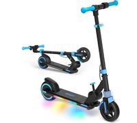 HeyScooter Kids Electric Scooter with 15km Range,6.5" Solid Tires,150W Motor, Foldable Aluminium Frame, Max 16km/h, Adjustable Height 75-100cm, LED Side Lights, Dual Brake System (Blue)