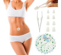 Heyshapeing 8PCS & Tape Adult Belly Button Plug Post Tummy for Adult Soft Silicone Belly Button Trainer for Liposuction (Transparent)
