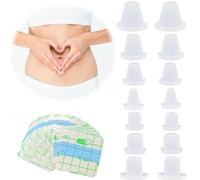 Heyshapeing Belly Button Plug Post Tummy Tuck Belly Button Shaper Belly Button Plug Soft Silicone for Liposuction, 14pcs+tape, 14pcs+Tape