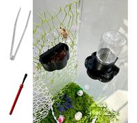 Heyshapeing Jumping Spider Kits - Magnetic Hanging Water Dispenser & Feeder Dish with Cleaning Brush & Tweezers, 8ml, Ideal for Jumping Spiders, Arboreal Pets & Small Animals