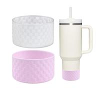 HEYSKAY 2pcs Protective Flask Silicone Boot Base for Stanley Quencher Adventure 30oz 40oz & Stanley IceFlow 20oz 30oz Tumbler, and Compatible with 12-24oz Hydro Sport Water Bottles,Yeti and More