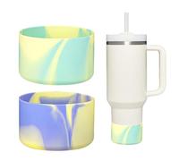 HEYSKAY 2pcs Protective Flask Silicone Boot Base for Stanley Quencher Adventure 30oz 40oz & Stanley IceFlow 20oz 30oz Tumbler, and Compatible with 12-24oz Hydro Sport Water Bottles,Yeti and More